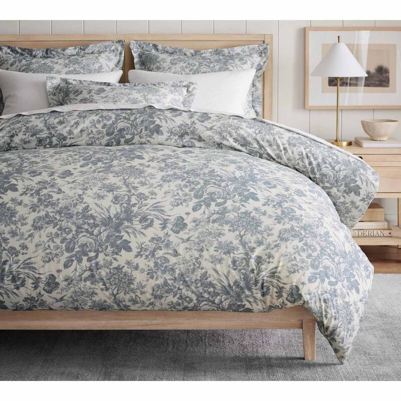 Pottery Barn Sorrel Toile Duvet Cover Steel Blue image number 0